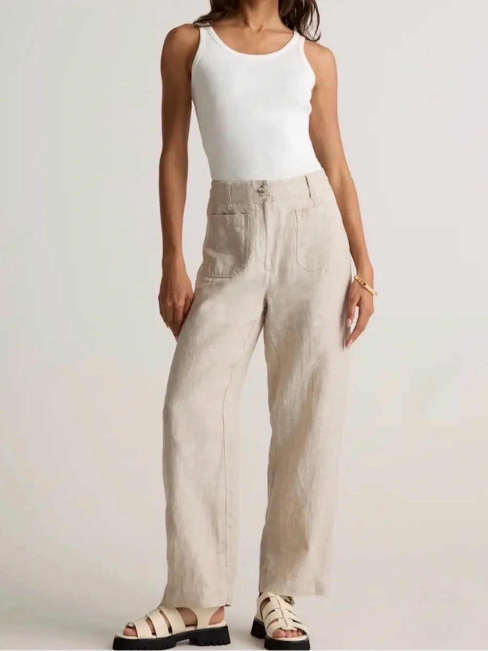 Quince European Linen Wide Leg Pants